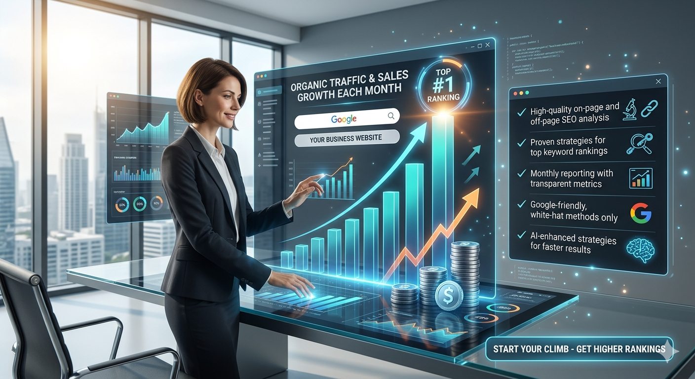 Higher rankings and higher returns β SEO results that grow your traffic and revenue